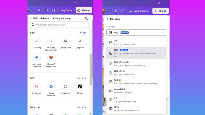 Thao tác lưu trữ và chia sẻ đơn giản